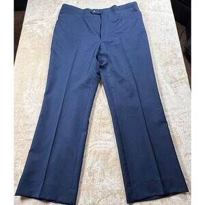 Sansabelt by Jaymar Vintage Golf Mens Blue Pants Trousers‎ Classic Plain Front